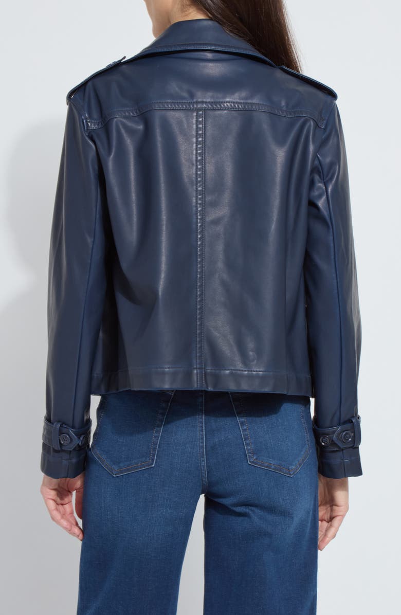 Lysse Evonne Faux Leather Crop Trench Coat, Alternate, color,