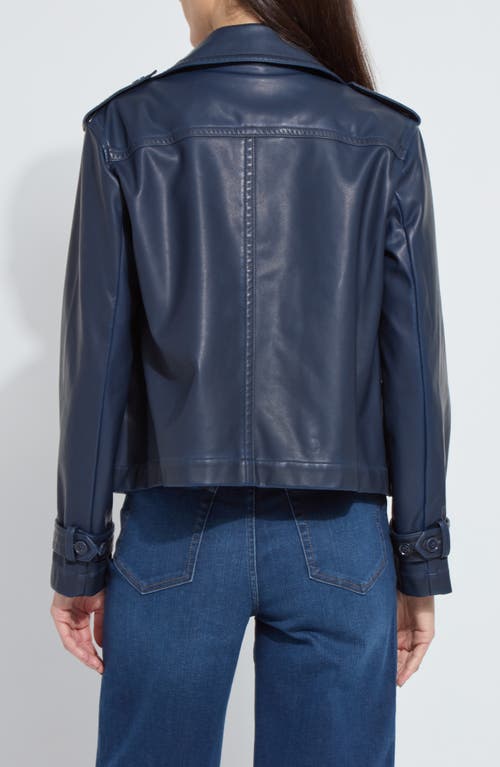 Lyssé Lysse Evonne Faux Leather Crop Trench Coat In Blue
