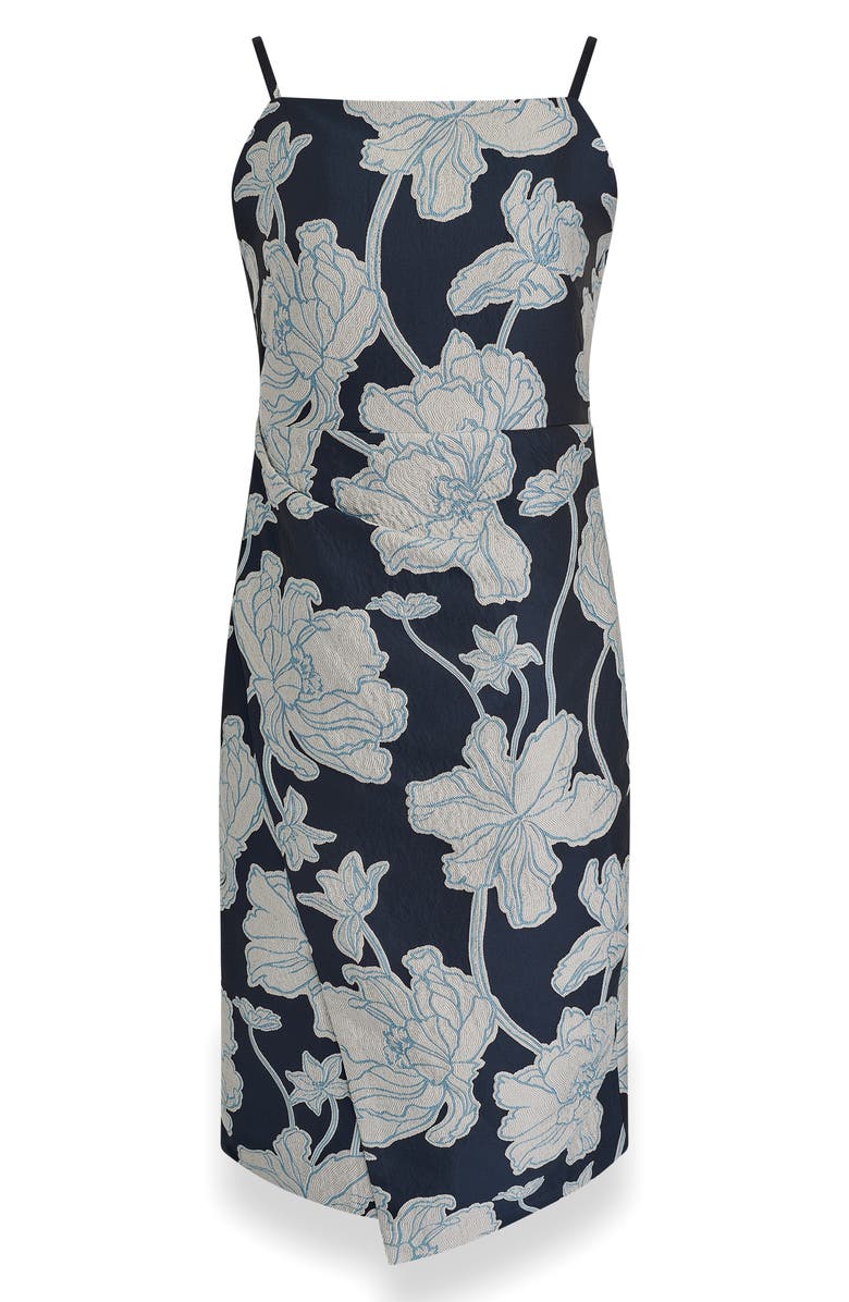 Donna Karan New York Floral Embroidered Cocktail Dress, Alternate, color, Nightfll/ S