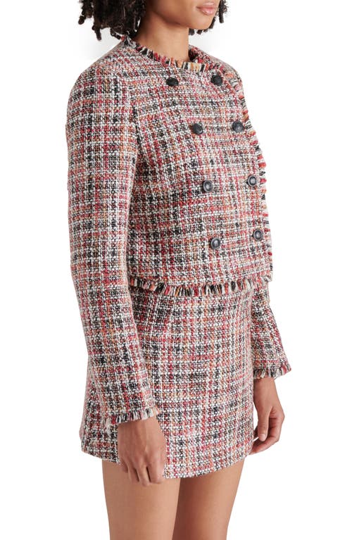 Steve Madden Antoinette Tweed Jacket In Speckled Multi