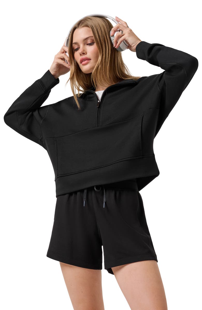 TravisMathew Skyloft Soft Half Zip Sweatshirt, Alternate, color, Black