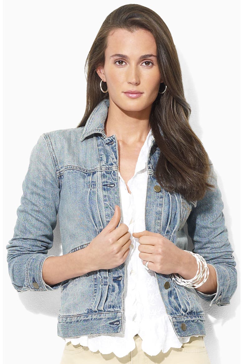 Lauren by Ralph Lauren Denim Jacket, Main, color, DESERT WASH