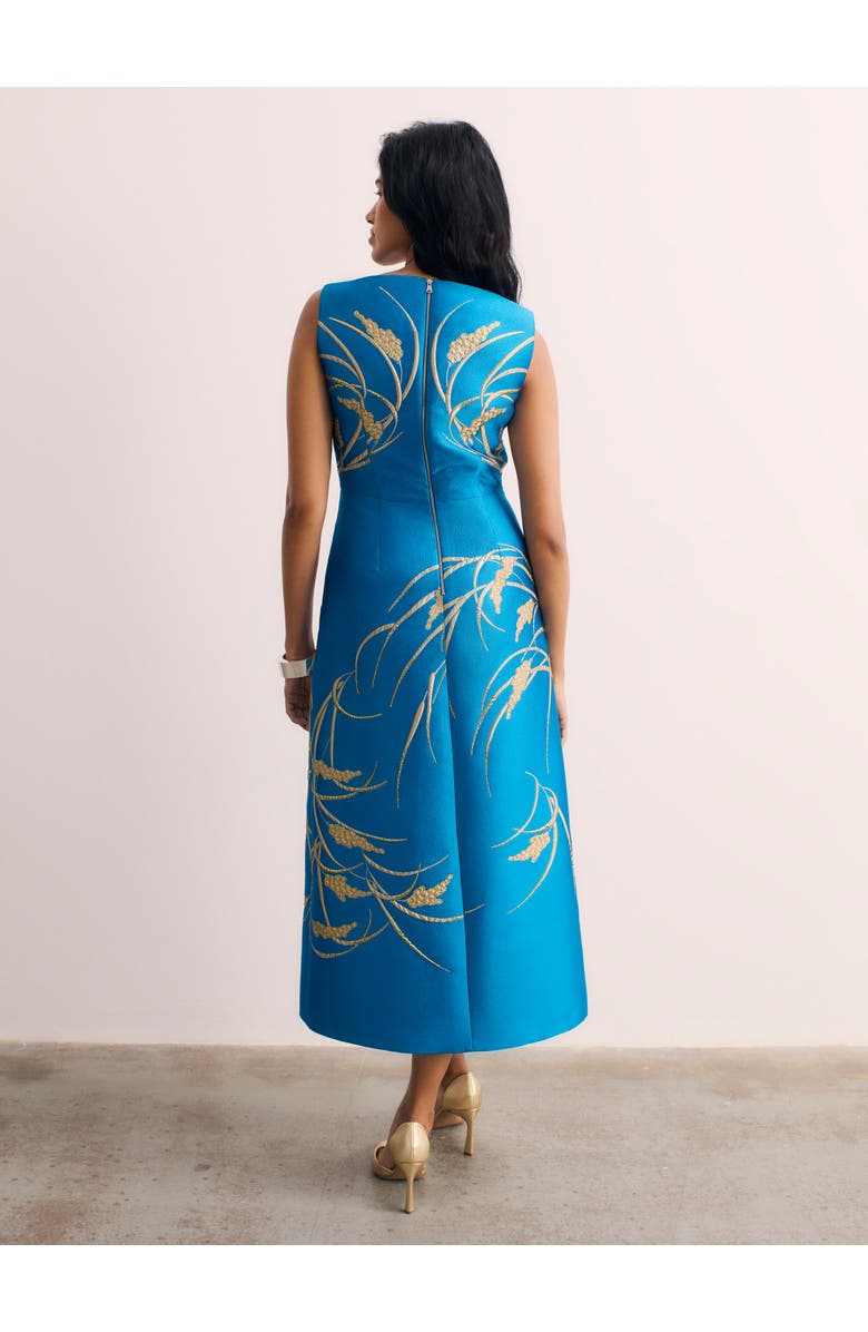 The Fold Eden Jacquard Dress, Alternate, color, Blue