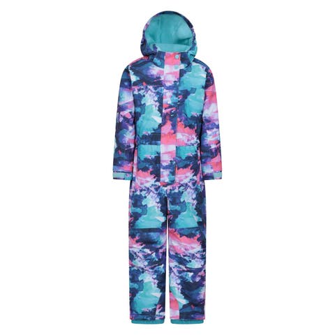 Childrens/Kids Cloud Print Waterproof All In One Snowsuit
