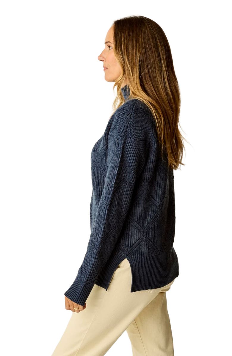 Carve Designs Woodward Allover Sweater, Alternate, color, Navy Heather