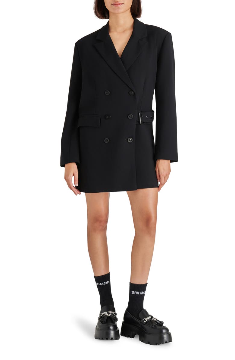 Steve Madden Connie Double Breasted Long Sleeve Blazer Dress, Main, color, 