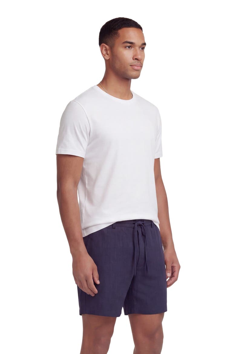 Solid Linen Drawstring Short, Alternate, color, NAVY