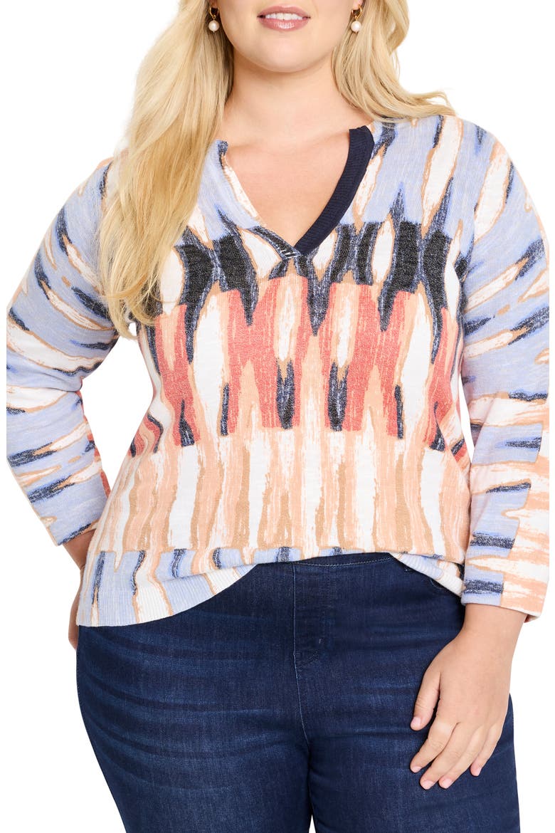 Cotton Blend Slub Sweater, Main, color, BLUE MULTI