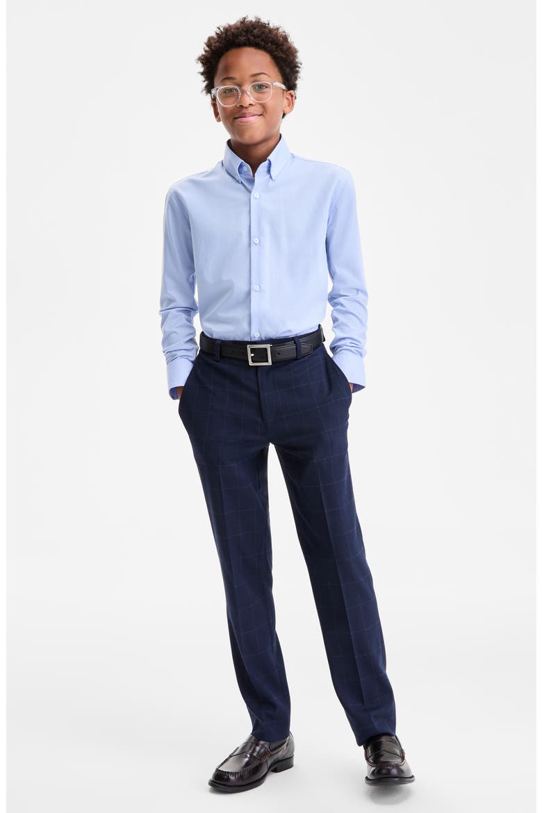 Kids' Solid Dress Shirt, Alternate, color, BLUE