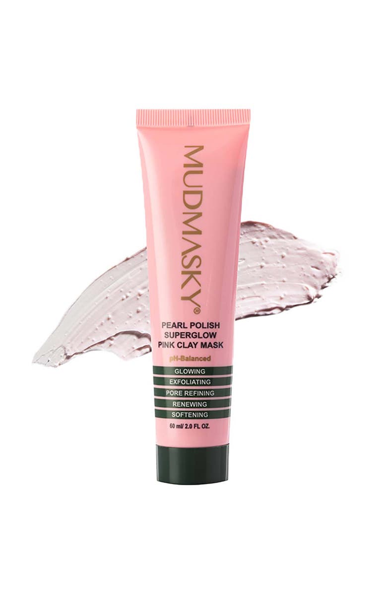 MUDMASKY Pearl Polish Superglow Pink Clay Mask 2oz, Main, color, NO COLOR