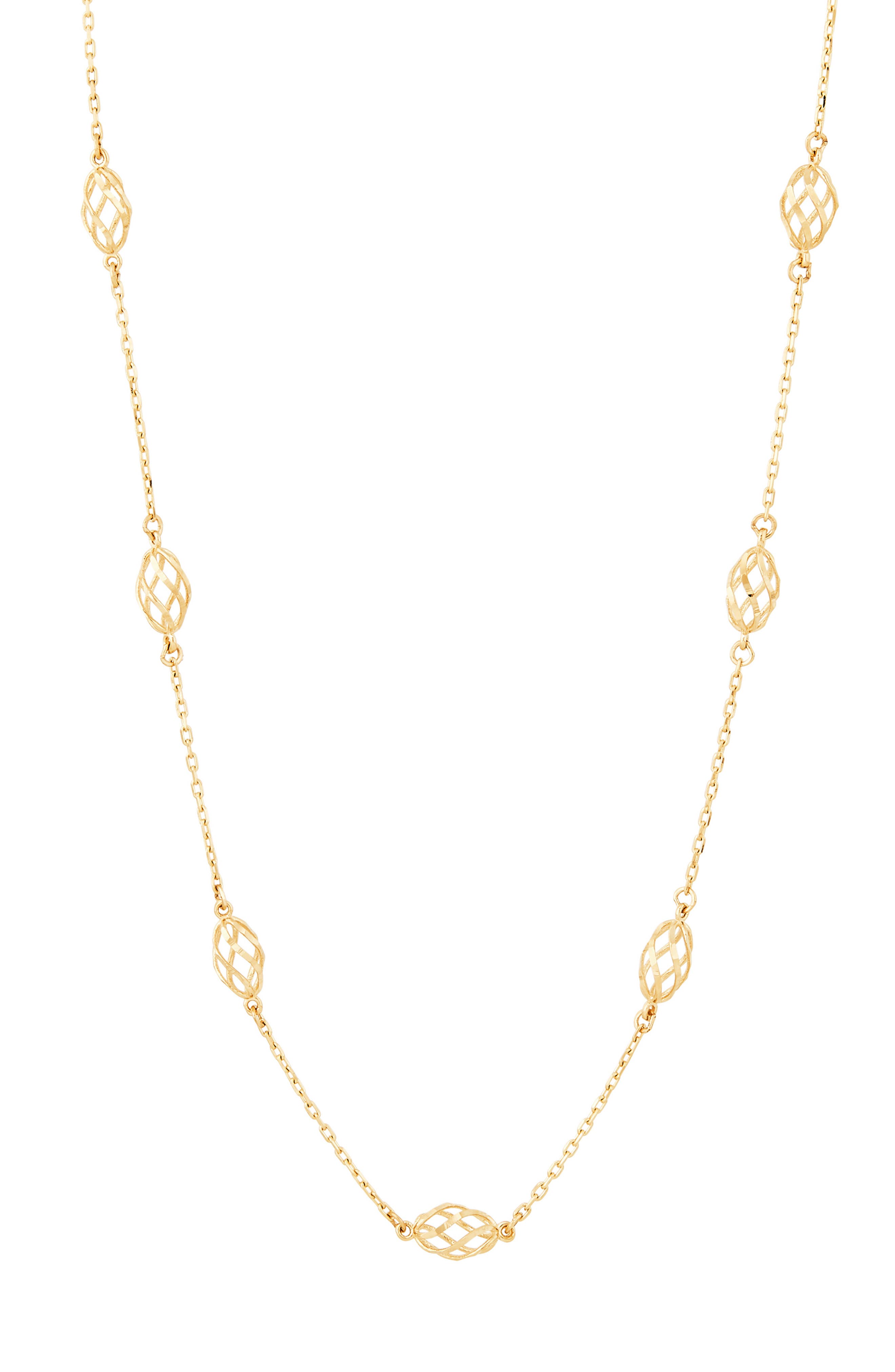 Frankie & Zoe 14K Gold Twisted Station Chain Necklace