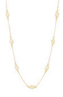 Frankie & Zoe 14K Gold Twisted Station Chain Necklace