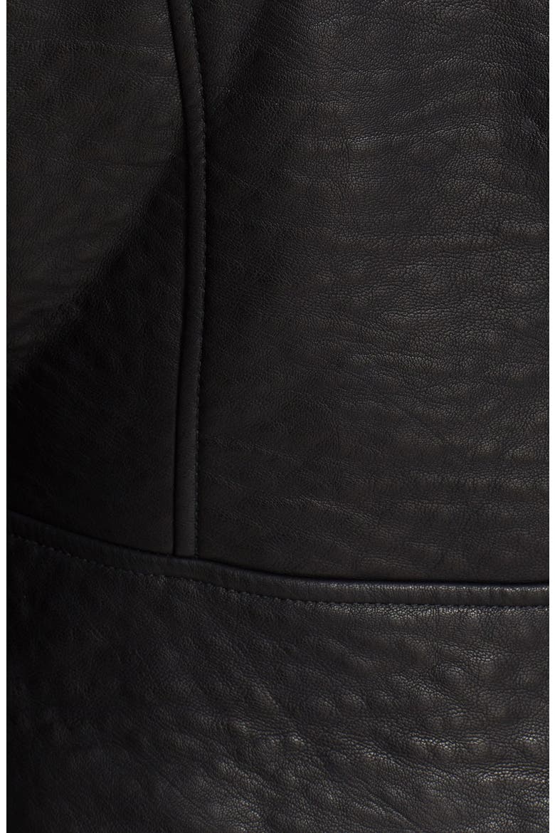 'Soho' Faux Leather Moto Jacket, Alternate, color, BLACK