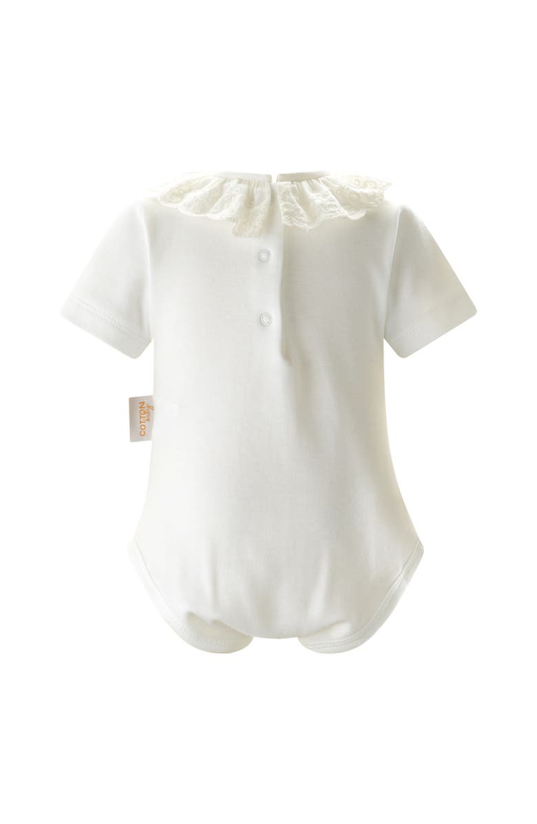 Rachel Riley Broderie Collar Bodysuit, Alternate, color, White