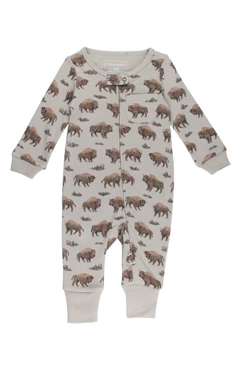 Print Organic Cotton Zip Romper (Baby)