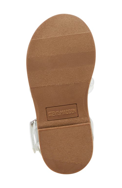 Steve Madden Kids' Tflute Espadrille Ankle Strap Sandal In Silver