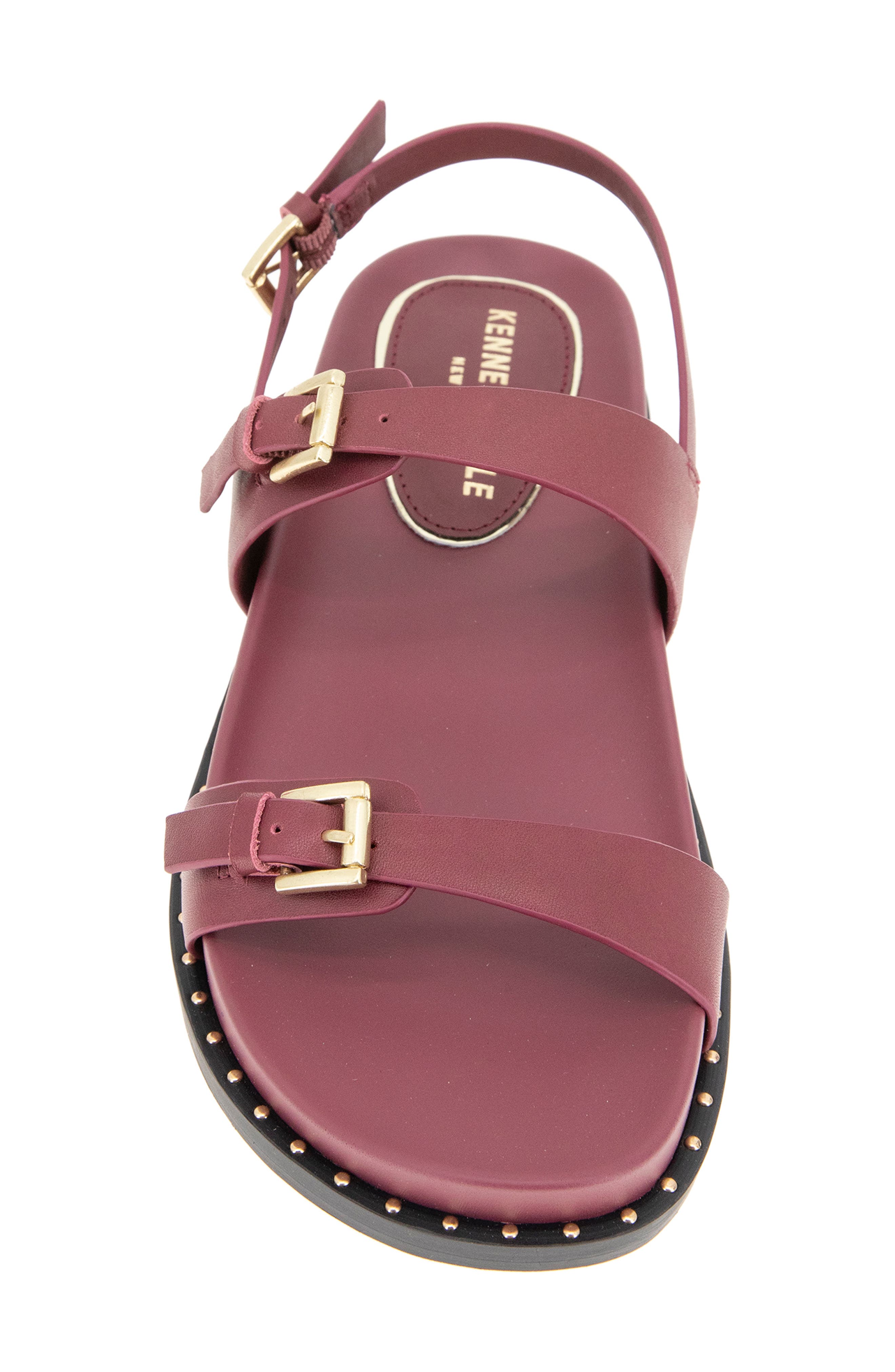 Kenneth Cole Drinity Flat Slingback Sandal, Alternate, color, Dark Red Leather