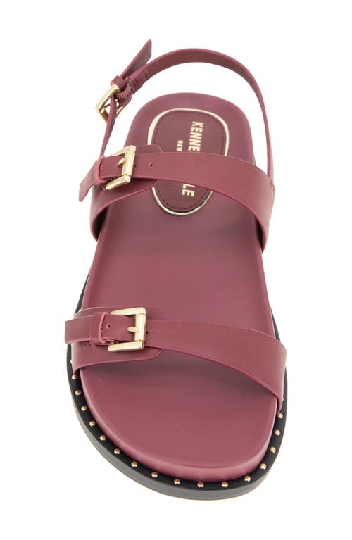 Kenneth Cole Drinity Flat Slingback Sandal In Dark Red Leather