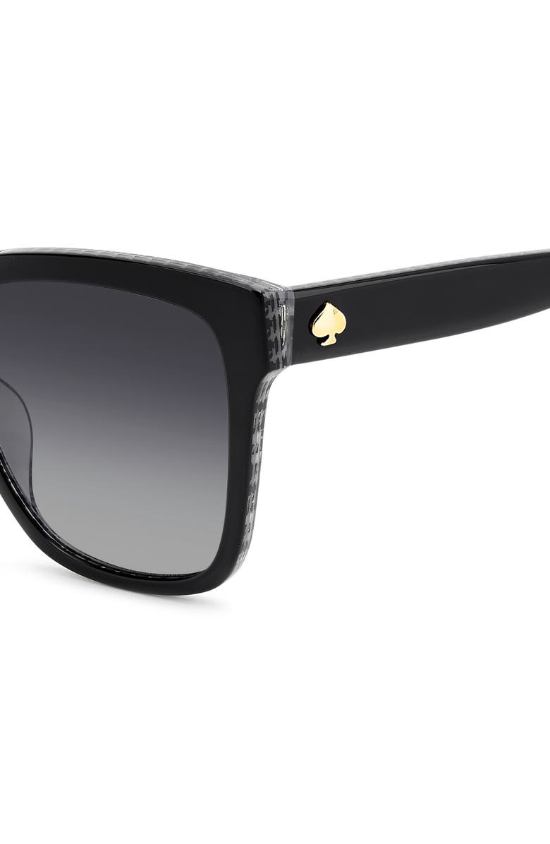 Kate Spade New York kiya 56mm gradient square sunglasses, Alternate, color, Black White/ Grey Polar