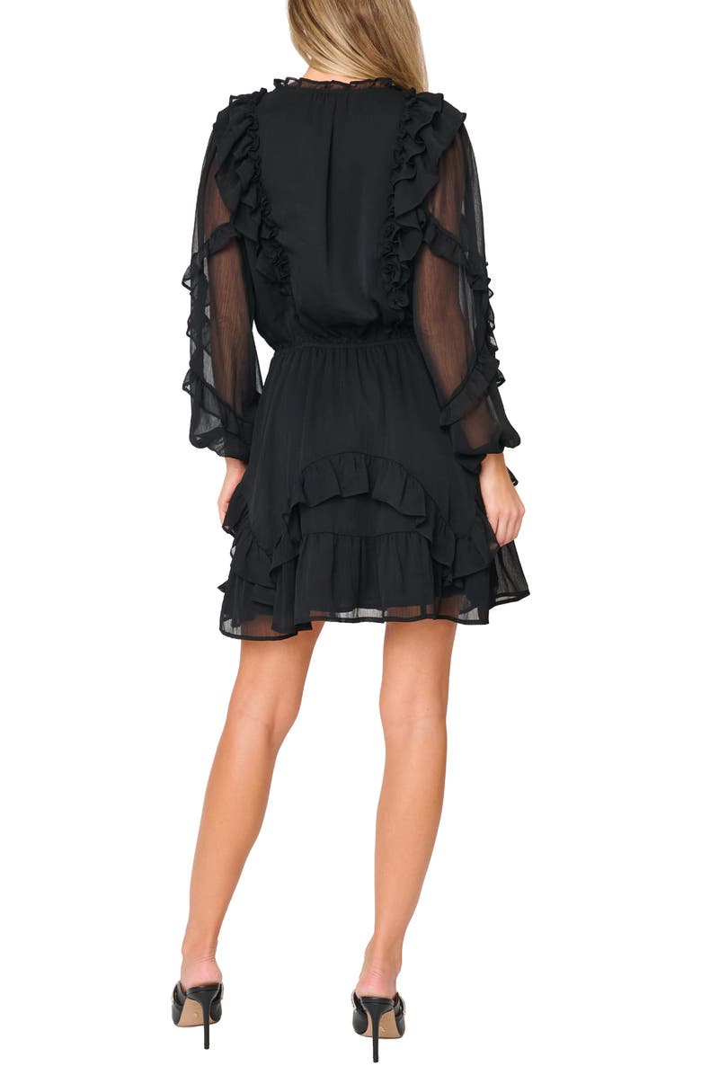 GIBSONLOOK Chloe Ruffle Long Sleeve Dress, Alternate, color, Black