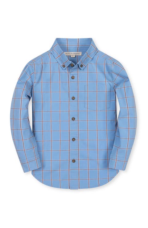 Kids' Organic Long Sleeve Stretch Poplin Shirt