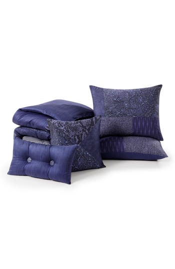 Bebejan Blue Denim Patchwork 5-piece Comforter Set