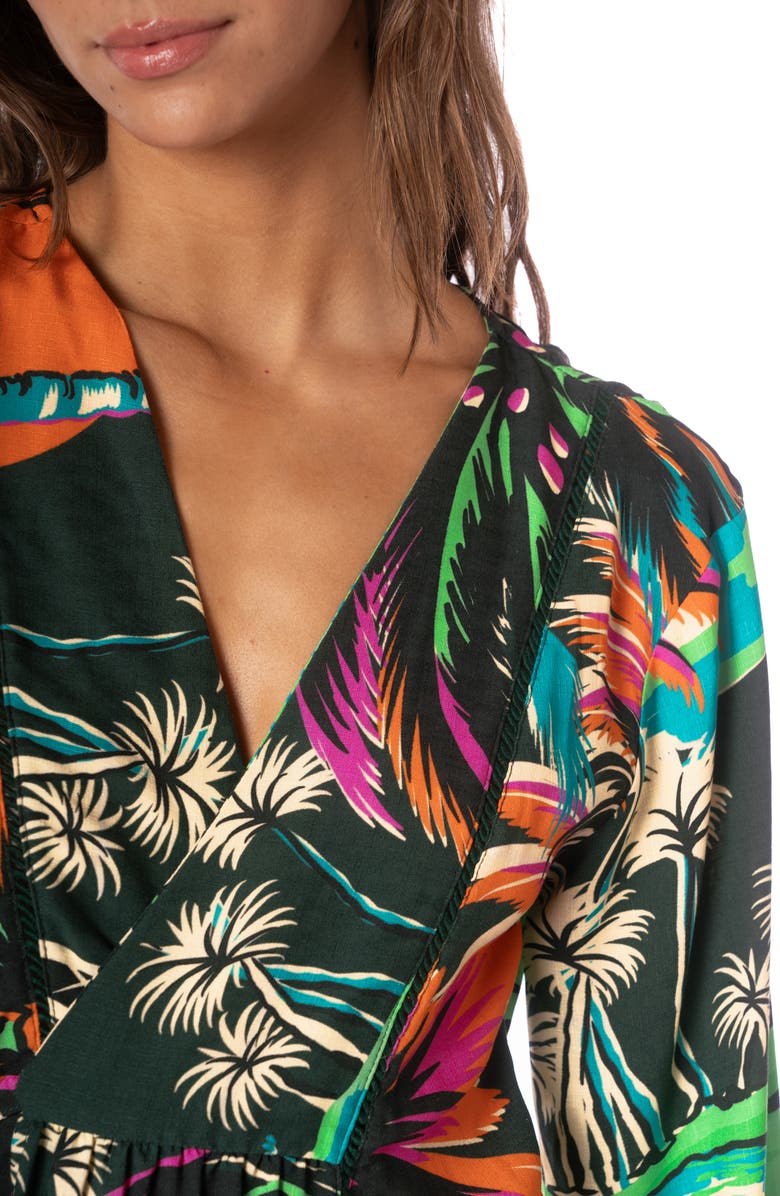 Maaji Fleur Cover-Up Dress, Alternate, color, Medium Green