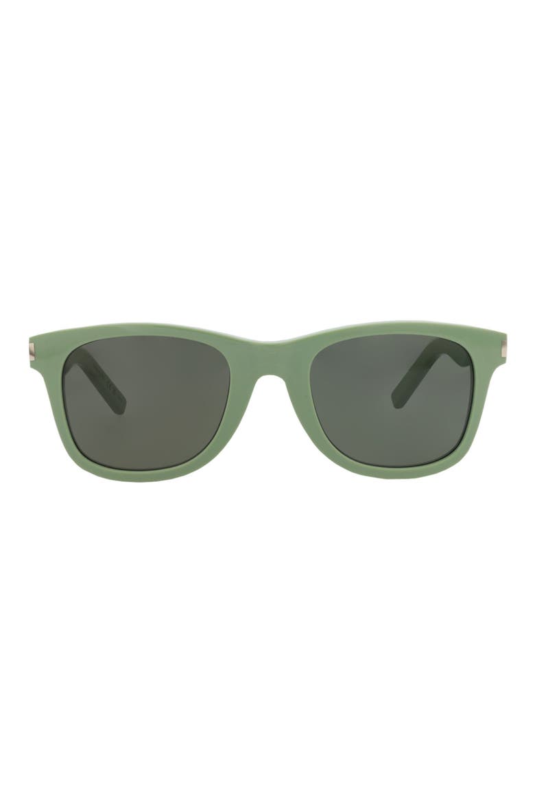 50mm Square Sunglasses, Main, color, GREEN GREEN GREY