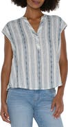 Liverpool Stripe Linen Blend Top