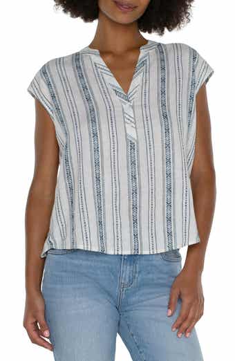 Liverpool Stripe Linen Blend Top