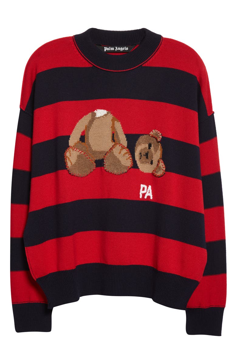 Palm Angels Bear Stripe Wool Sweater, Alternate, color,