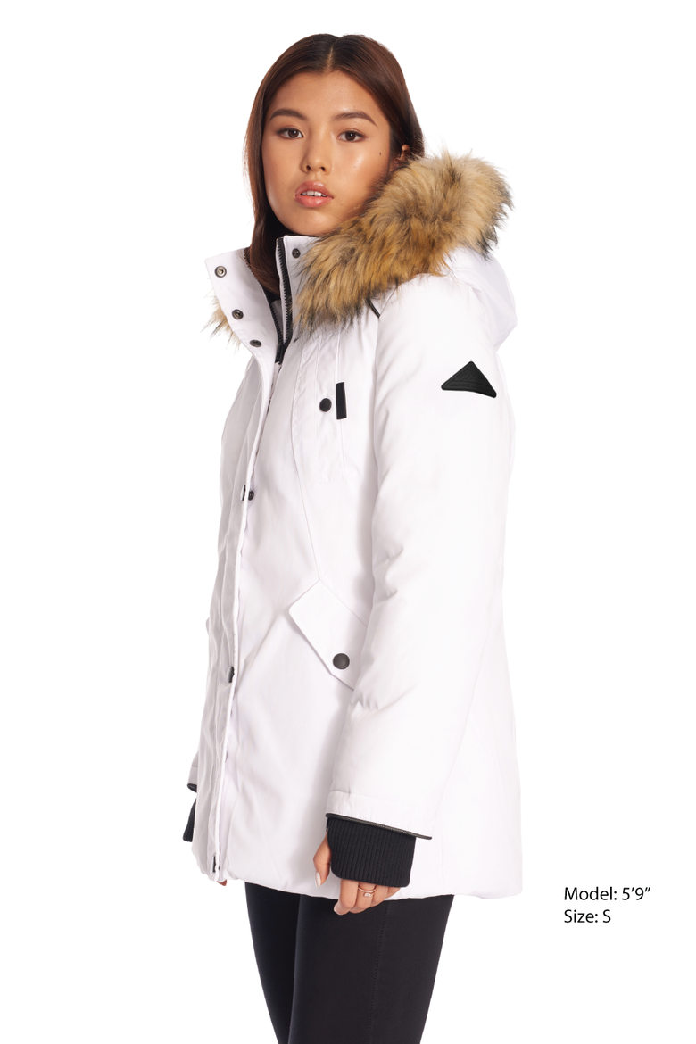 GLACIER - Vegan Down Classic Winter Parka Jacket, Alternate, color, WHITE