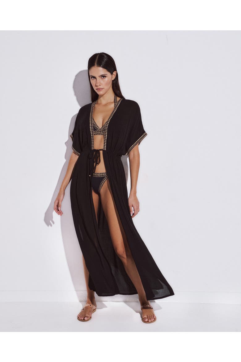 Athena Maxi Cover-Up Dress, Alternate, color, Black