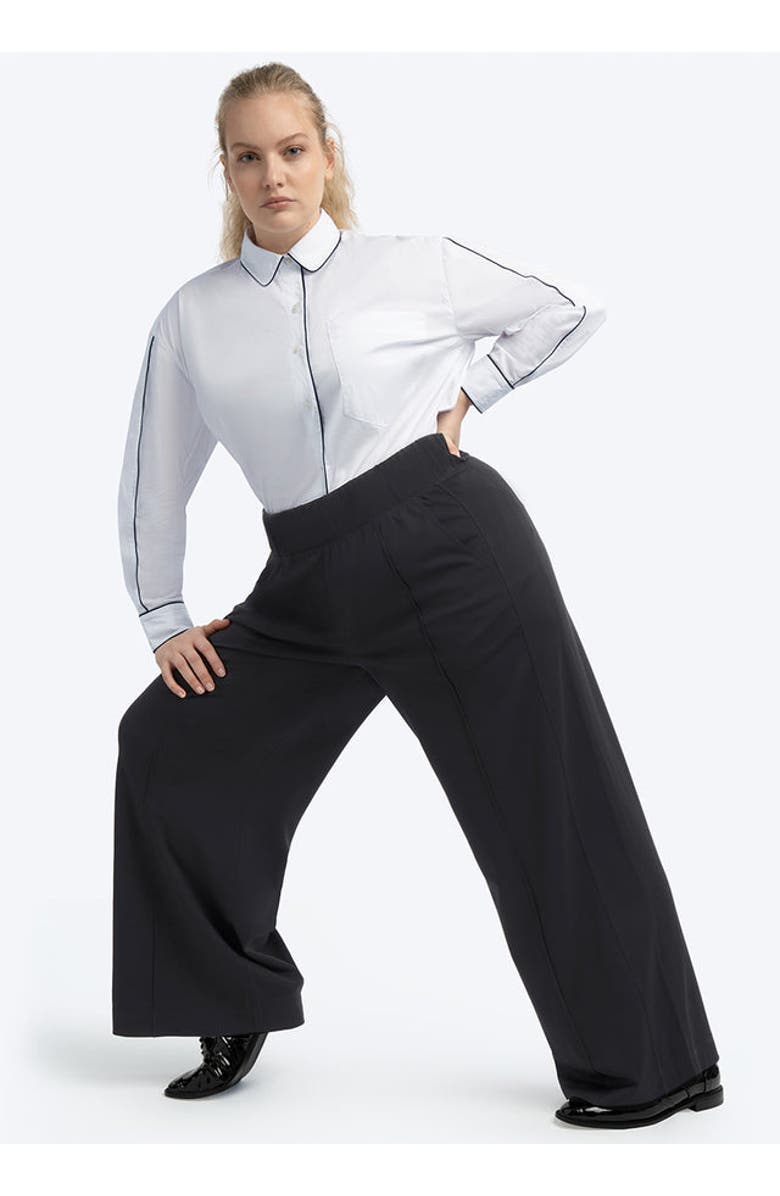 SEE ROSE GO Multitasker Wide Leg Pant Plus Size, Alternate, color, Black
