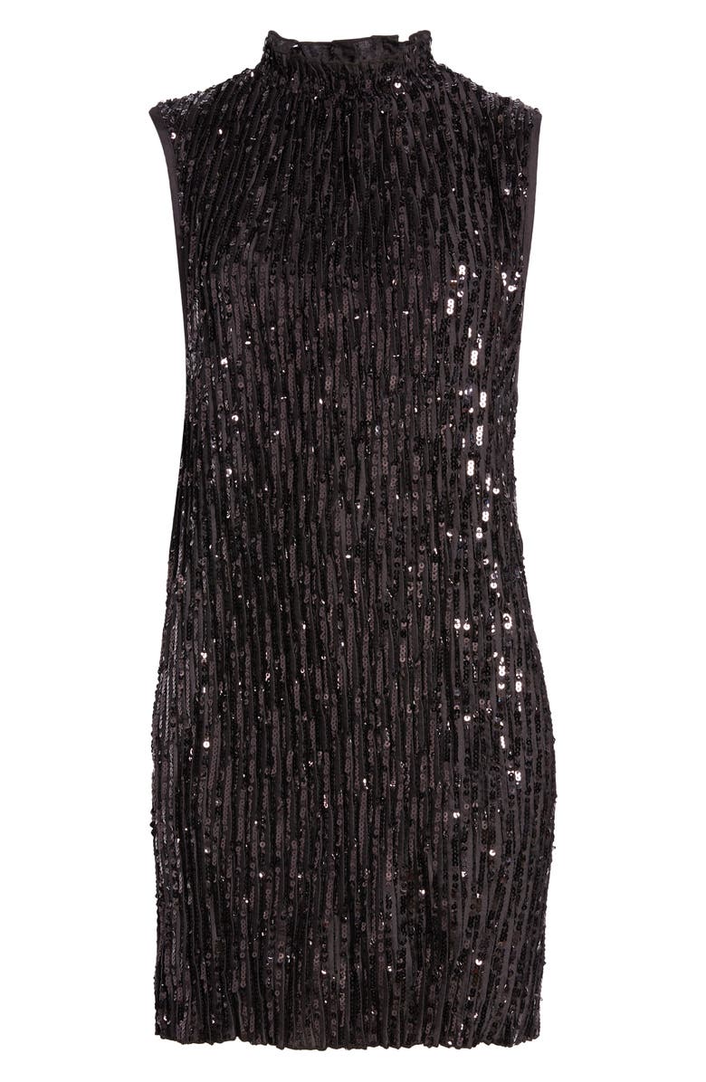 ASOS DESIGN Sequin High Neck Minidress, Alternate, color,