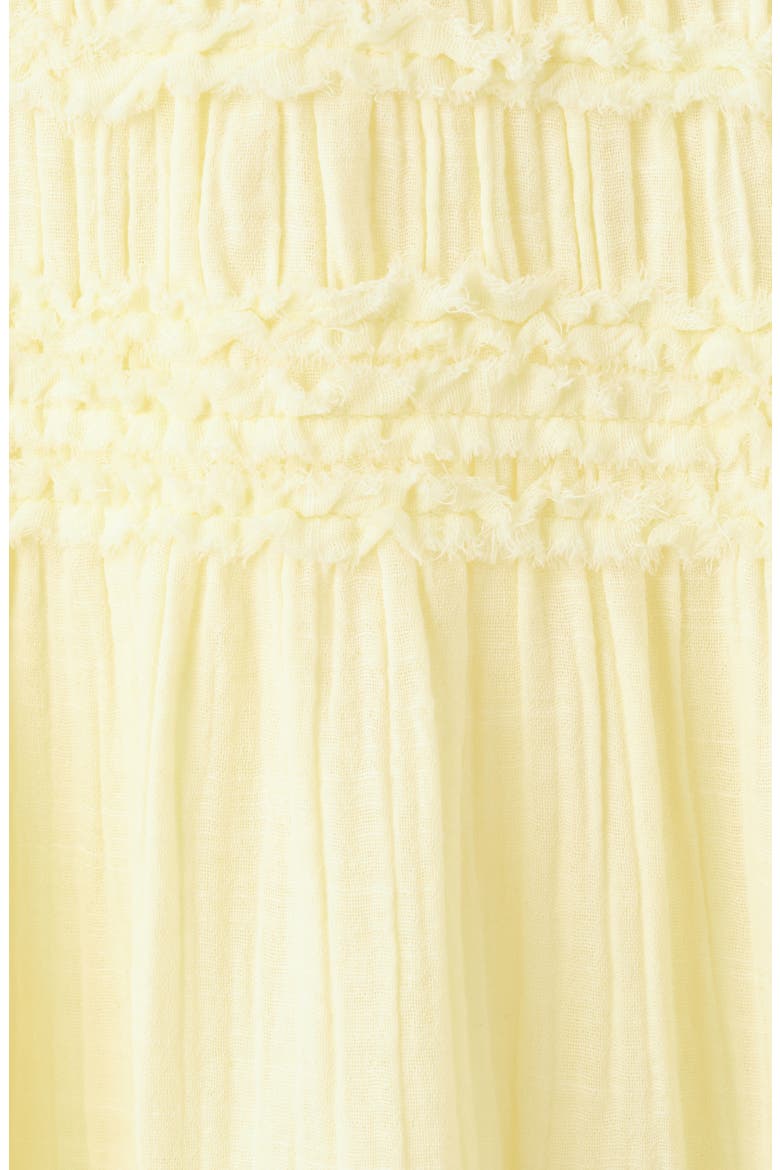 Smocked Crinkle Halter Midi Dress, Alternate, color, PASTEL YELLOW