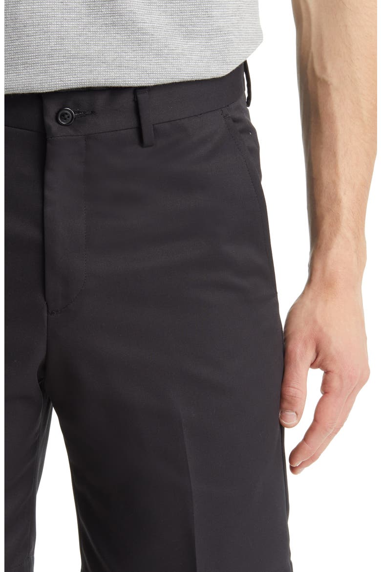 Microfiber Flat Front Shorts, Alternate, color, BLACK