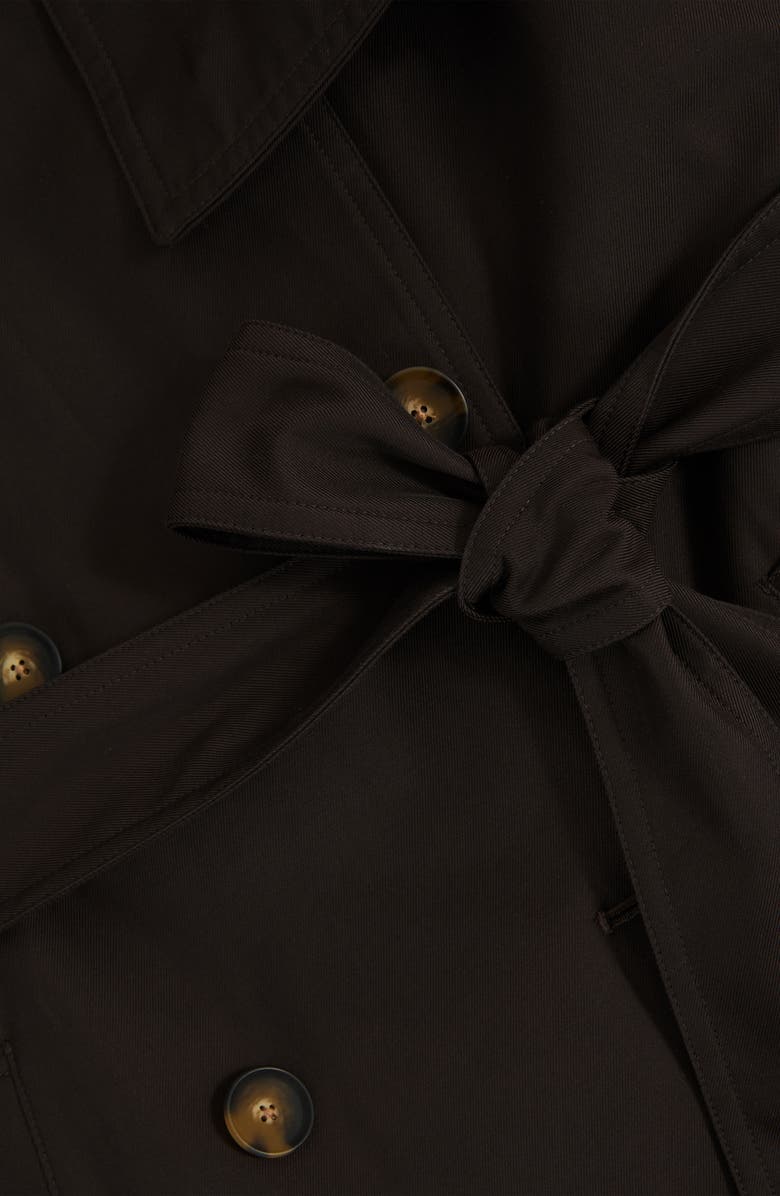 Reiss Azura Hooded Double Breasted Trench Coat, Alternate, color, Chocolate Brown