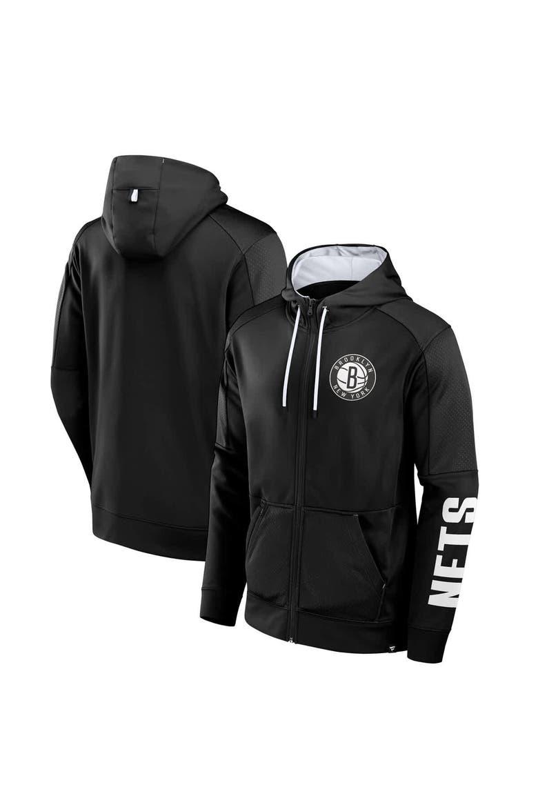 Men's Fanatics  Black Brooklyn Nets Baller Defender Performance Full-Zip Hoodie, Main, color, Black