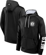 FANATICS Men's Fanatics Black Brooklyn Nets Baller Defender Performance Full-Zip Hoodie