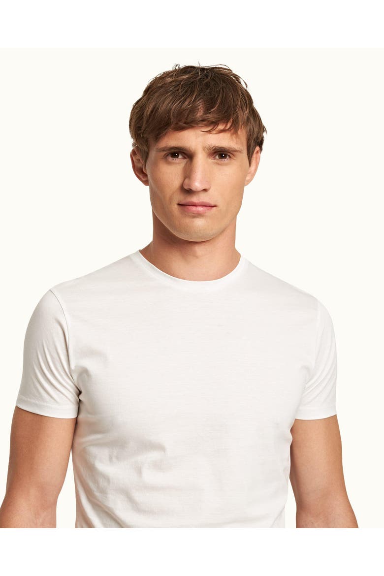 Ob T Mercerised Tailored Fit Crew Neck Cotton T-Shirt, Alternate, color, WHITE