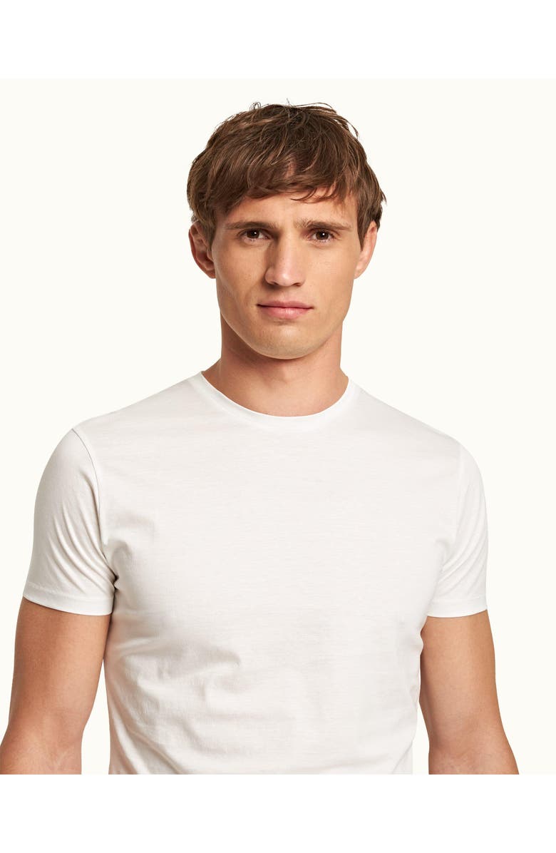 Orlebar Brown Ob T Mercerised Tailored Fit Crew Neck Cotton T-Shirt, Alternate, color, White