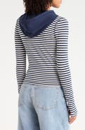 BDG Urban Outfitters Bekki Stripe Zip Velour Hoodie