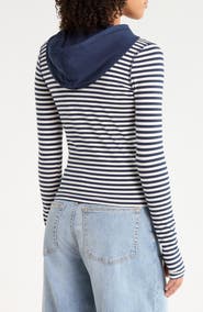 BDG Urban Outfitters Bekki Stripe Zip Velour Hoodie