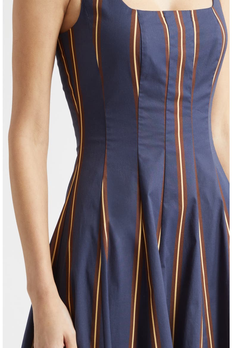 Wells Stripe Stretch Cotton Poplin Midi Dress, Alternate, color, TWILIGHT STRIPE