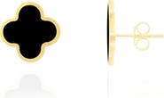 The Lovery Fine Jewelry Large Onyx Clover Stud Earrings