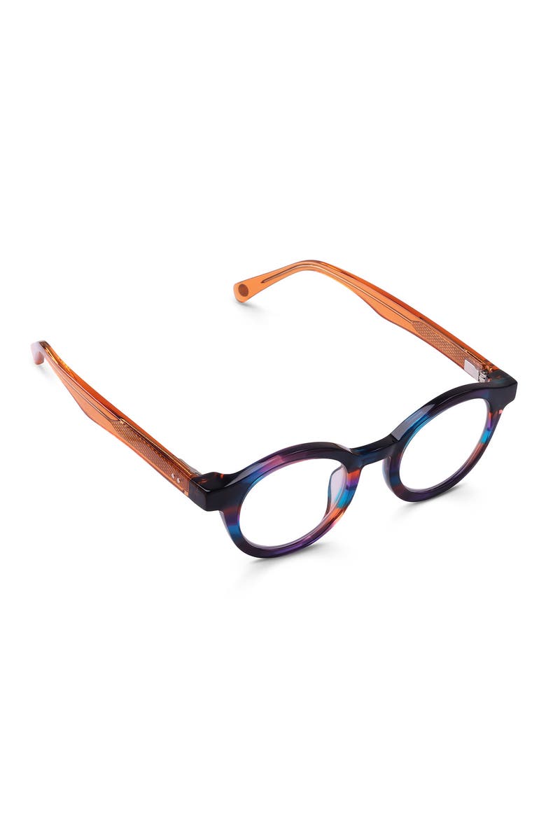 TV Party 41mm Round Reading Glasses, Alternate, color, PURPLE / ORANGE MULTI
