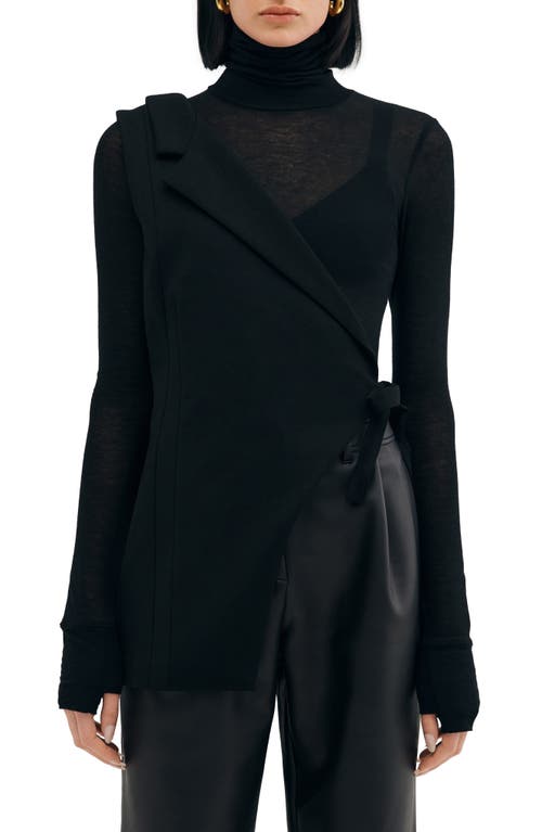 Two Lines By Marcella Montreal One-shoulder Jacket In Black