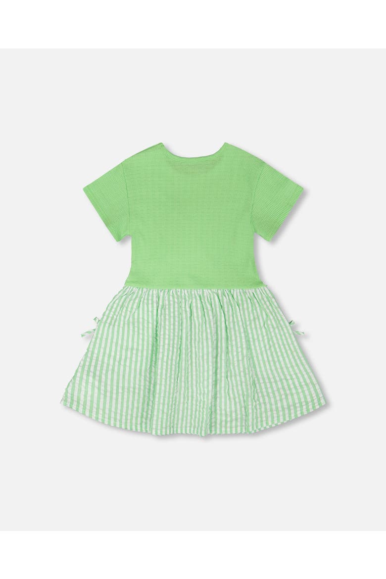 Soft Jersey Short Sleeve Bi-Material Dress, Alternate, color, Mint Green