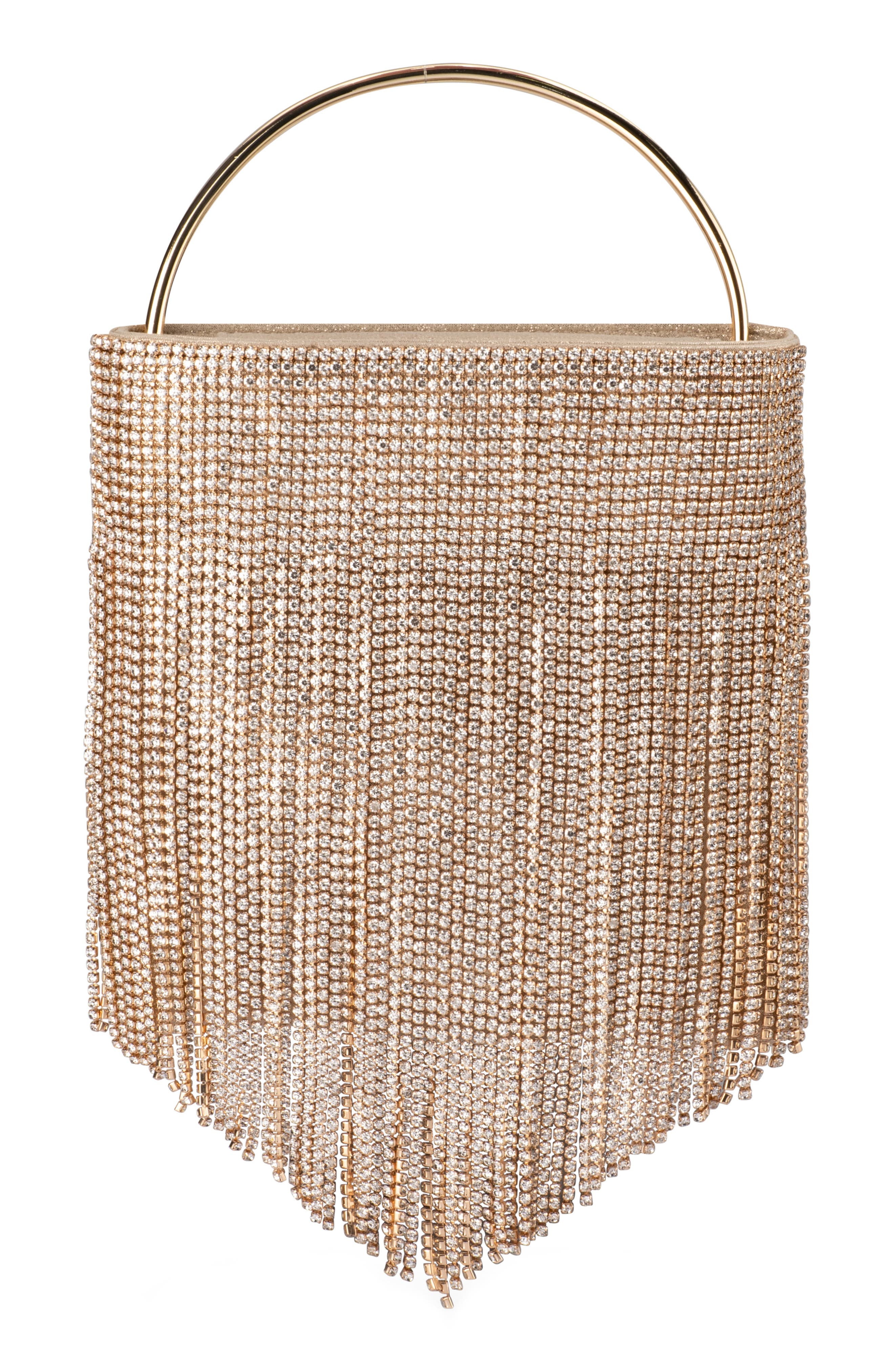 Olga Berg Adina Crystal Fringe Clutch